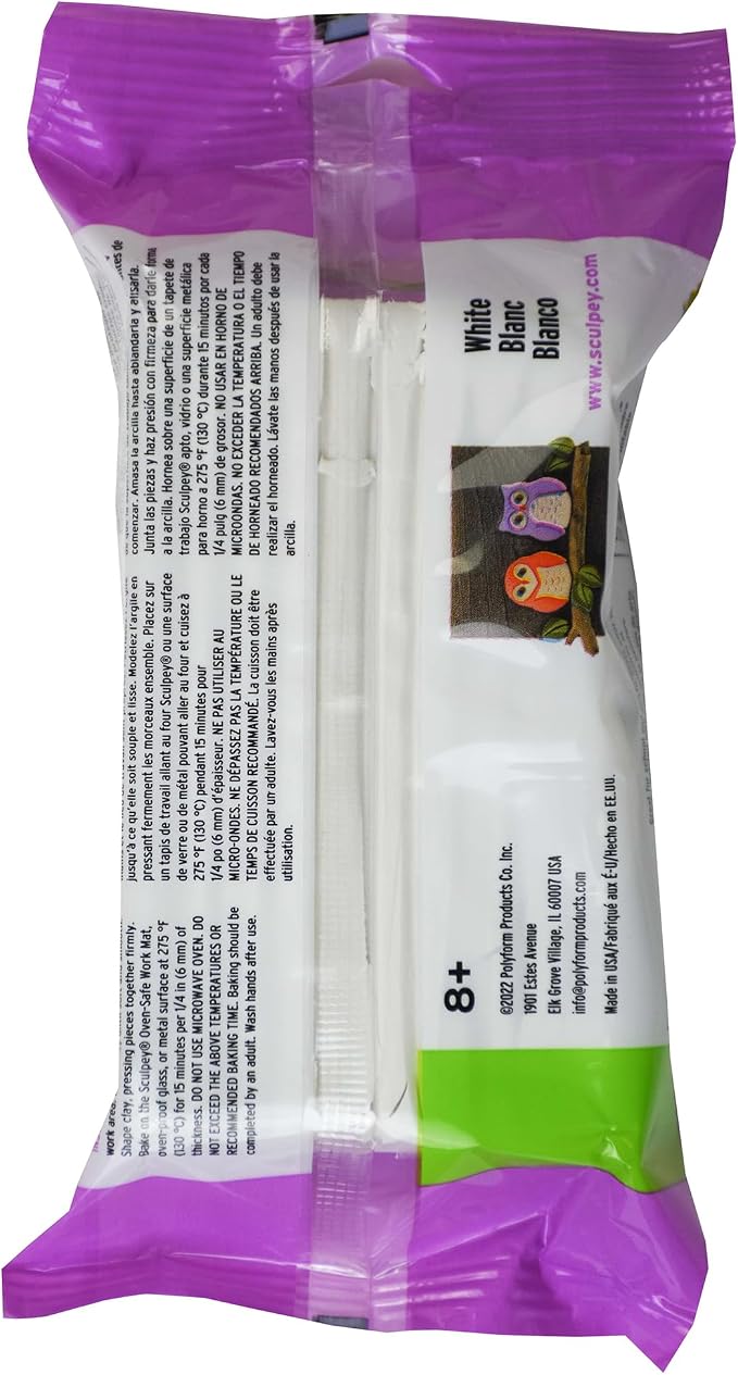 Sculpey Original White Polymer Oven Bake Clay - 1 lb Modeling Clay for | Non-toxic white sculpting clay for kids and adults, stays soft until baked, ideal for DIY school projects and home decor