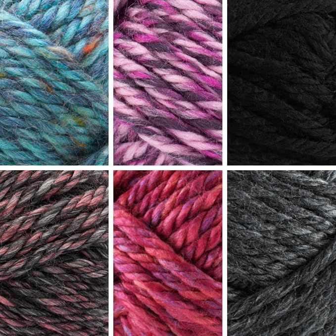 Lion Brand Yarn, Hometown Super Bulky Yarn, Patchwork Pack, 6 Skeins