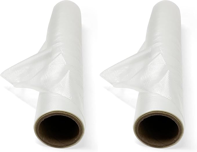 H.B.I. Products Wash Away Water Soluble Embroidery Stabilizer & Topping Roll 12" x 15 Yards, Clear Dissolving Film for High-Pile Fabrics, Machine & Hand Embroidery (Pack of 2)