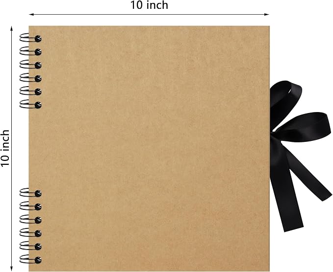 Scrapbook Photo Album DIY 10x10 Inch Thick Kraft 40 Pages Kraft