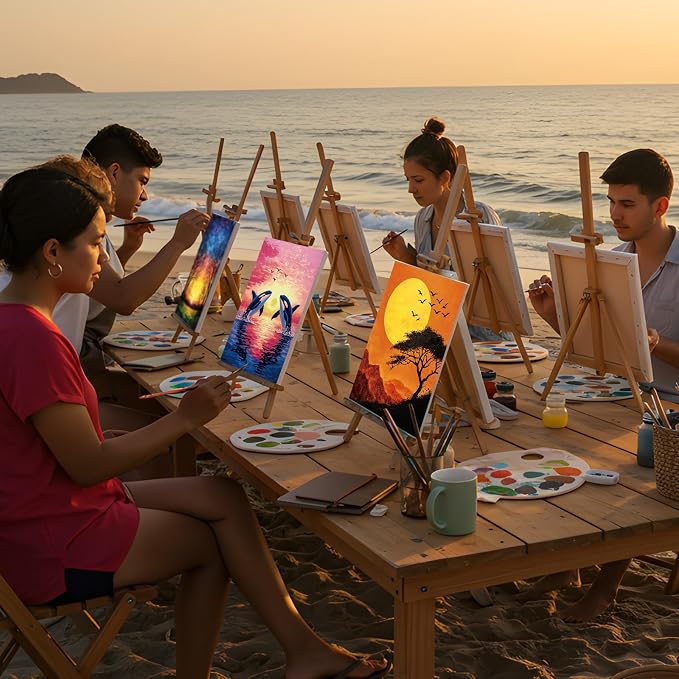 Sherr 24 Pcs Pre Drawn Canvas for Adult, Multiple Sceneries, 8 x 10 Inch