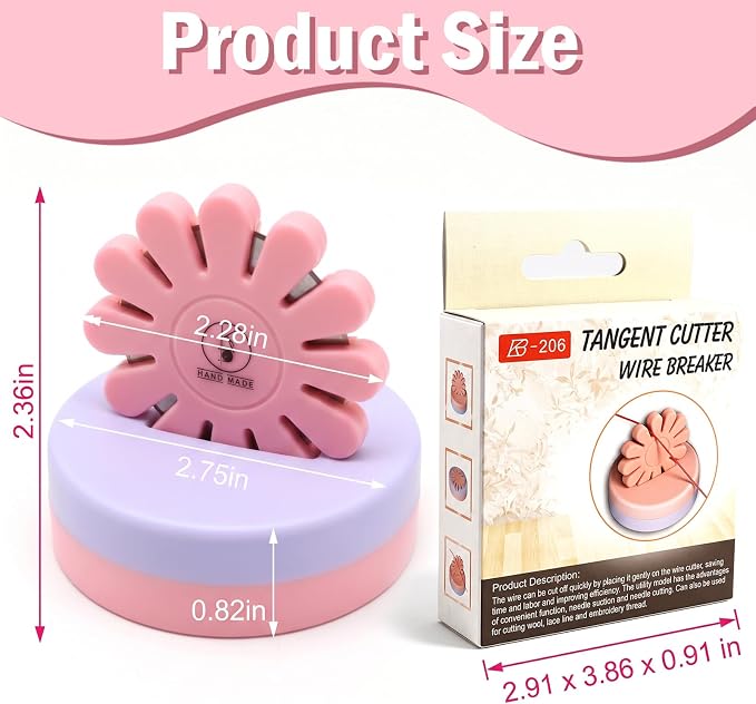 Sizobi Pink Magnetic Pin Holder with Thread Cutter, Blade Saver