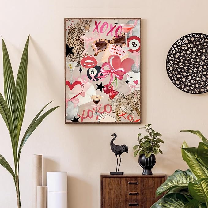 WUDWL Pink Bow Paint by Numbers Kit for Adults, Color By Numbers for Adults | Coquette Decor Painting by Number On Canvas, Paint Number Artist Funny Without Frame DIY, Home Wall Decor, 12x16in
