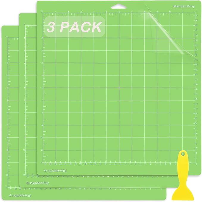 THANMAO Standard Grip Cutting Mat 3 Pack,12"x12" Standard Grip Cutting Mats for Cricut Maker 3//Explore 3/Air 2/Air/One，Replacement Accessories Card for HTV/Cardstock/Paper/Adhesive Vinyl