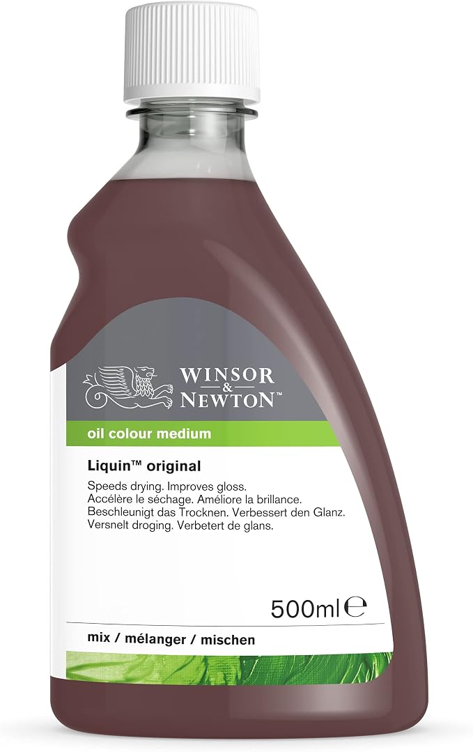 Winsor & Newton Liquin Original Medium, 500ml (16.9-oz) Bottle | Essential medium for oil painters that reduces drying time and enhances transparency, gloss, and blending.