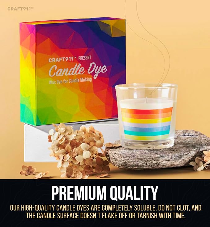 Craft911 Candle Color Dye for Soy Wax - 16 Colors (3g Each) Candle Wax Dye for Candle Making