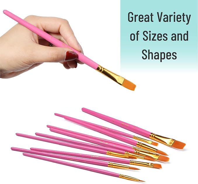 Mr. Pen- Acrylic Paint Brushes Set, 20 Pack, Round & Pointed Tip