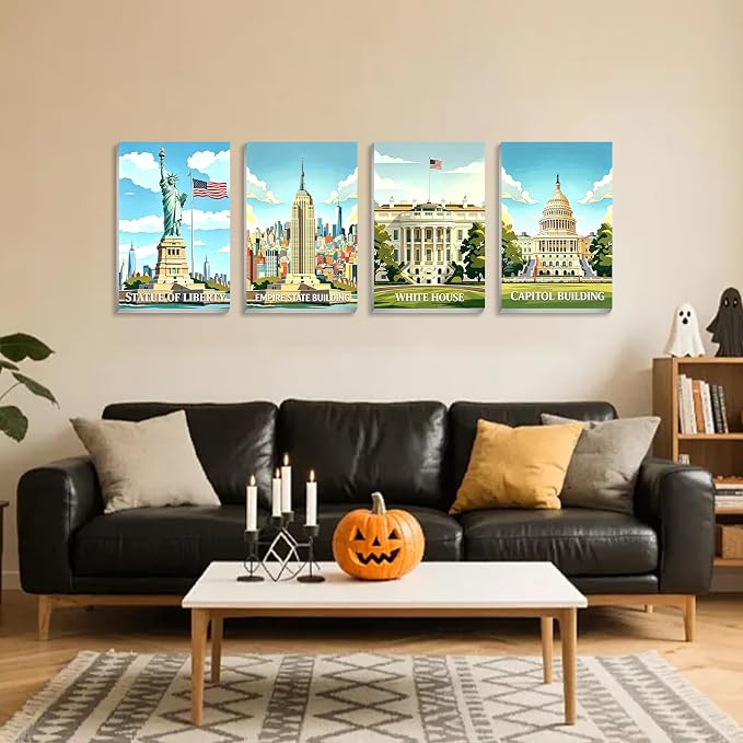 City Paint by Number for Adults, Paint by Numbers Kit for Adults 8x12 Inch