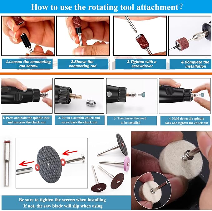 105PCS Rotary Tool Accessory Kit with Sanding Drum, 1/8-inch Shank Universal Fit for Most Rotary Tools, for Sanding, Polishing, Cutting, Grinding, Cleaning, Engraving, Drilling