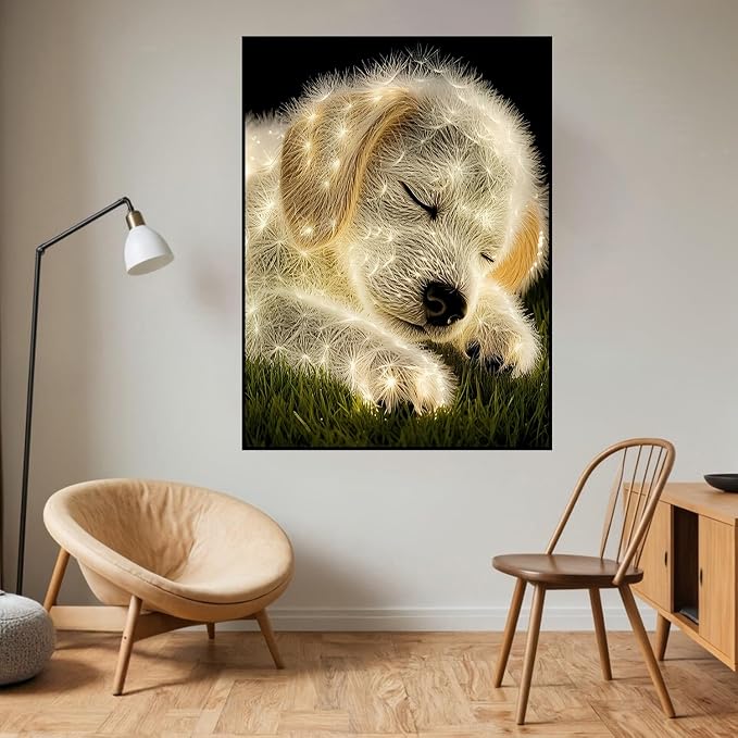HHMATITS Dog Diamond Art Kits for Adults, Diamond Art Painting 12x16IN
