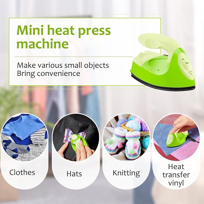 Honoson Mini Craft Iron with Charging Base Tiny,Green Series