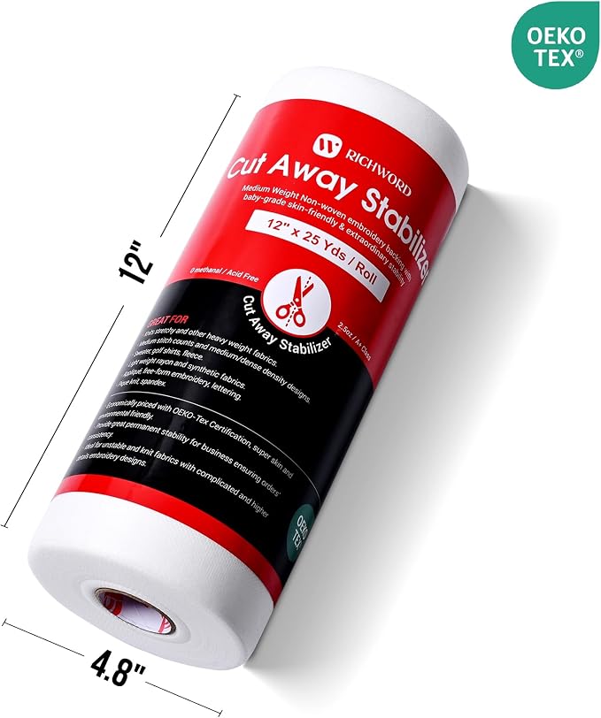 BAI Cut Away Stabilizer for Machine Embroidery 12"x25yd Roll