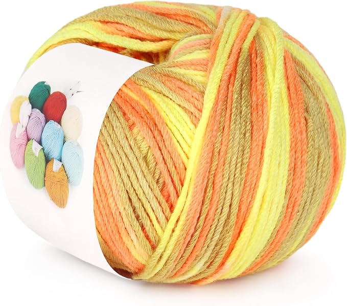 Katech Cotton Acrylic Blend Yarn for Crocheting-Crochet Yarn Set(Colorful) | 55% Cotton 45% Acrylic#3 DK (Light)-Super Soft Milk Cotton Yarn-Great Crochet and Knitting Starter Kit for Colorful Craft