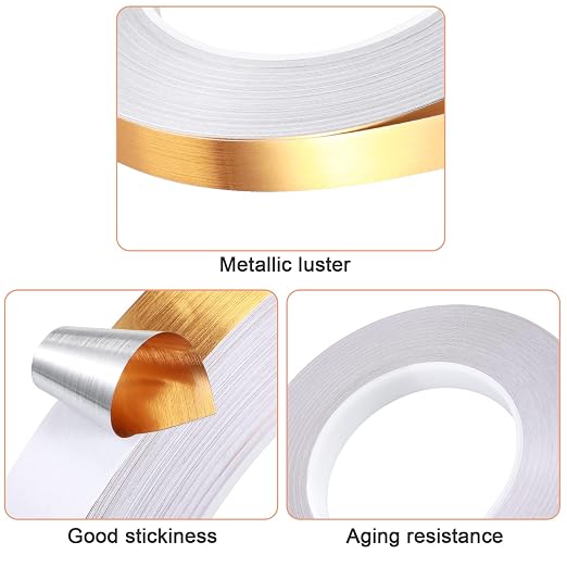 Zonon Gold Washi Tape for Wall Decor Self Adhesive 5/10/15mm