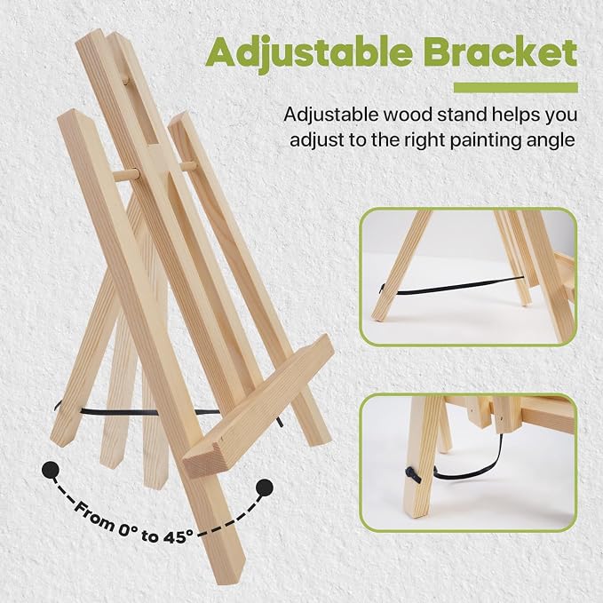 CONDA 6 Pack 11.8" Tabletop Easel, Portable A-Frame Tripod Tabletop Easel Set for Painting Party & Displaying Canvases, Photos, Display Tripod Holder Stand for Students Kids Beginners