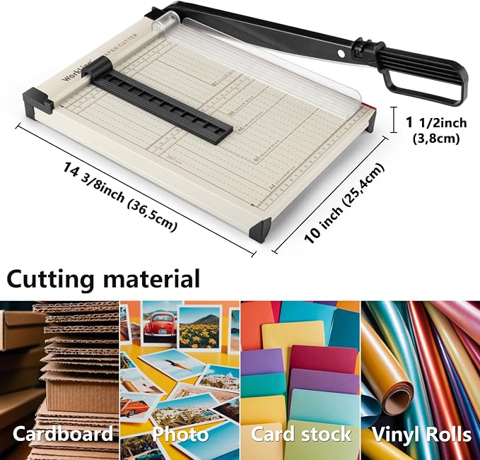 WORKLION 12'' Guillotine Paper Cutter, Heavy Duty Paper Slicer,Grey | 15-Sheet Capacity,Paper Trimmer with Safety Guard , Precision Guillotine Cutter for Craft, Cardstock, Photo & Vinyl Cutting