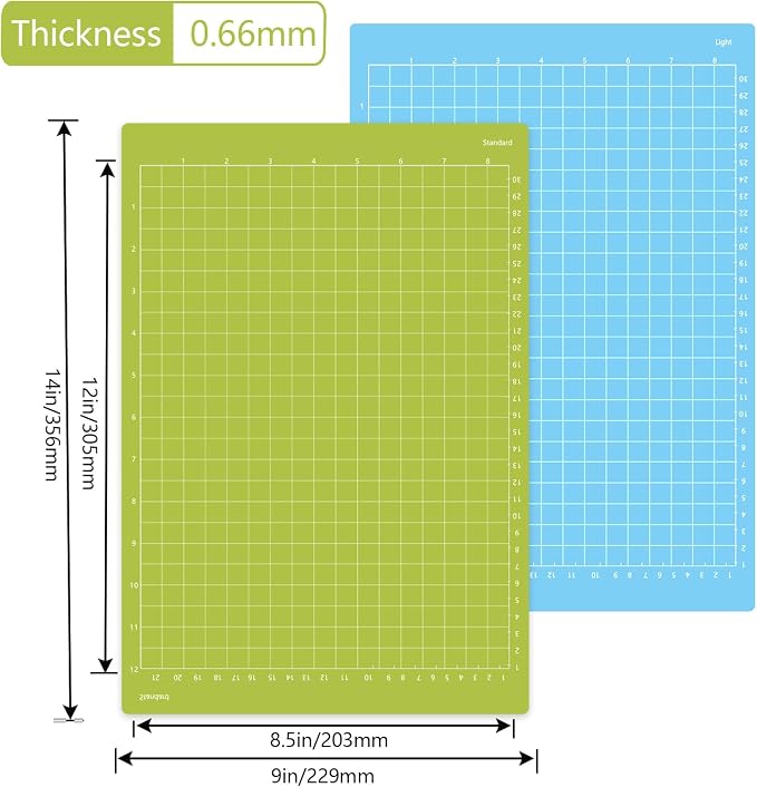 6 Pack Cutting Mats 8.5x12in Compatible Cricut Joy Xtra Reusable Sticky Grip Cricket Cut Mats (Light, Standard) for Crafts, Quilting, Sewing