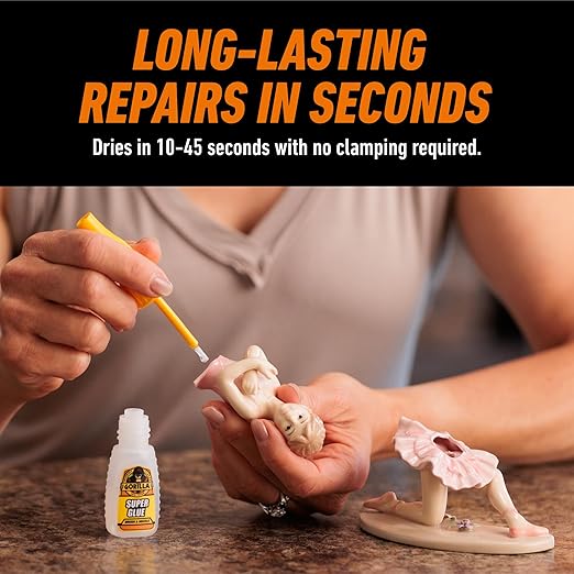 Gorilla Super Glue, Brush and Nozzle Two-Way Applicator, Clear, 12 g