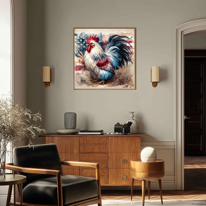 Paint by Number American Flag, Chicken Paint by Numbers for Adults 16x20 in