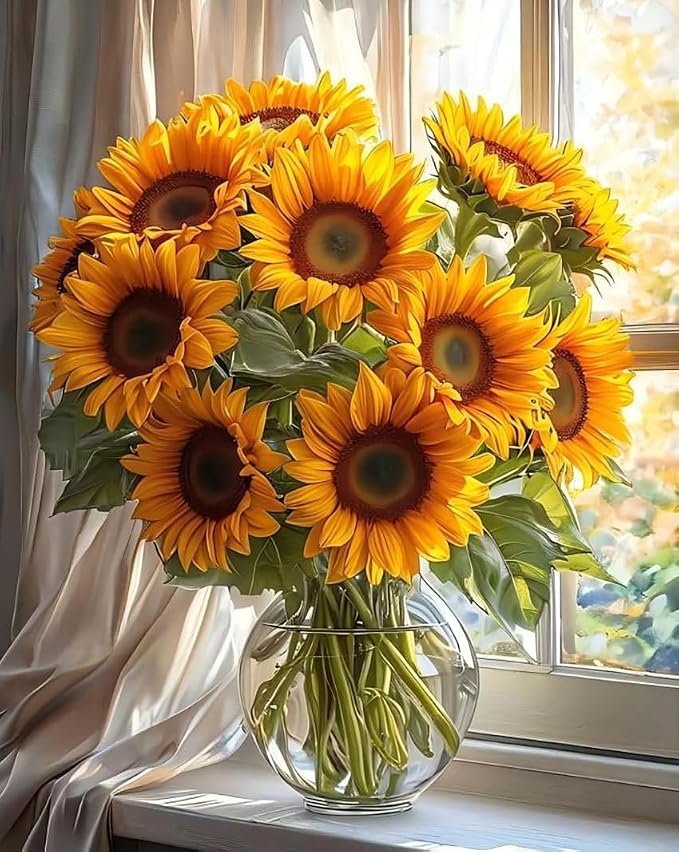 ZRIZQ Sunflower Paint by Numbers Kit for Adults Beginner,Flowers,16x20