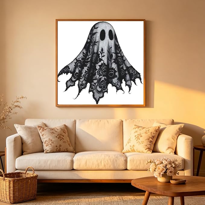 5D Halloween Ghost Diamond Painting Kits for Adults,Gothic Diamond Art Kits