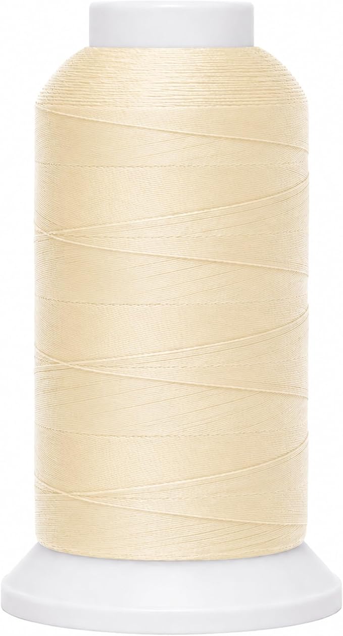 Mandala Crafts Ivory Tex 90 Polyester Heavy Duty Thread for Upholstery | 1500 Yds T90 UV Resistant Strong Thread for Leather Sewing, Marine, Drapery, Jeans, Hair Weaving & Extension, Outdoor