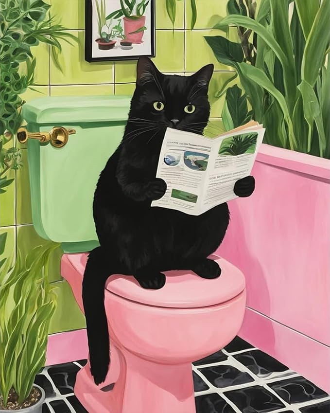 Diamond Art Kits for Adults,Black Cat Diamond Painting Kits 12x16in