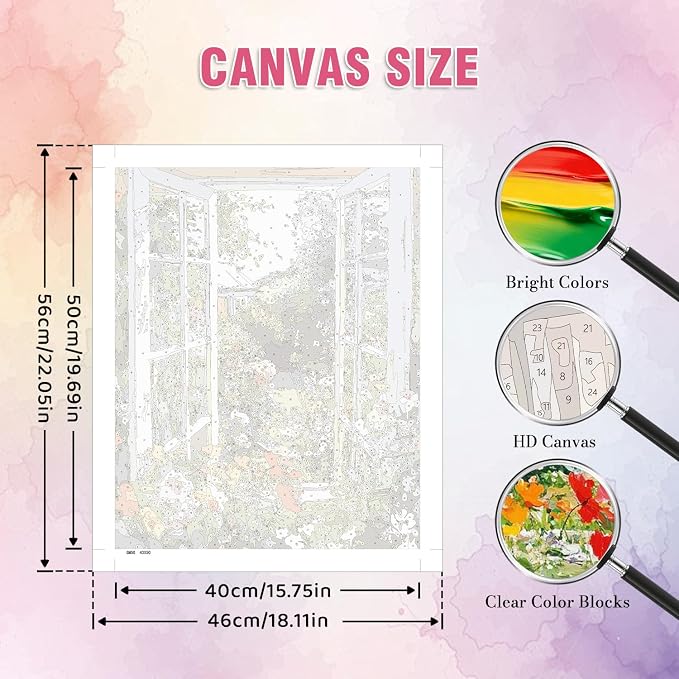 Amaieuin Flower Paint by Numbers Kits for Adults
