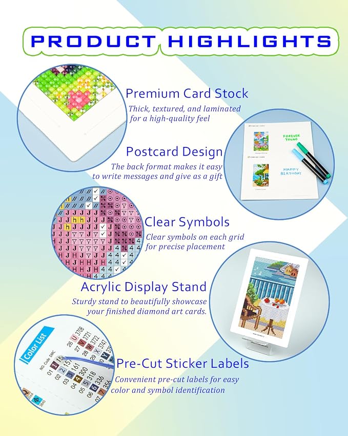 forever young Minigem Sea Echo & Dream Journey Diamond Art Kits, 5x7in Card