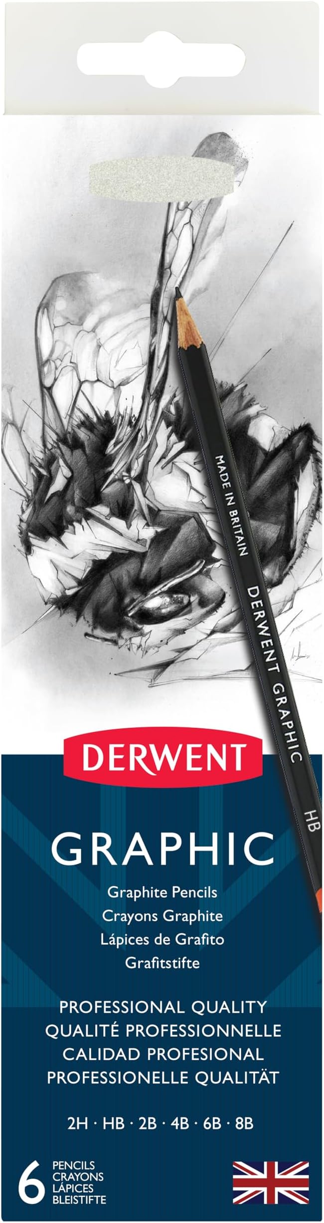 Derwent Graphic Pencils, Includes Tin and Sharpener, Set of 6 (0700835) (1951727)