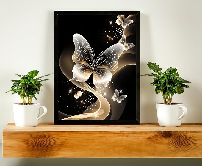 DOTSTART Paint by Numbers Kit for Adults, Starlight Butterfly Paint by Number for Adults,Acrylic Adults' Paint-by-Number Kits, DIY Easy Paint by Number Adult Canvas for Home Wall Art Decor,16X20 inch