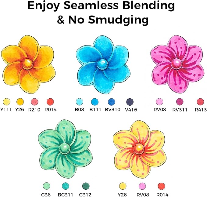 Ohuhu Alcohol Markers Brush Chisel 120 Colors for Adult Coloring Refillable | AP Certified Art Marker Set, Dual Tips Alcohol-based for Artists Beginners Drawing Illustration Sketching, Honolulu 2