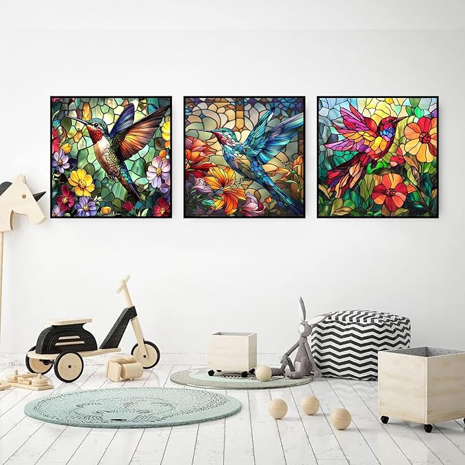 Diamond Art Kits for Adults, 3 Packs Hummingbird Diamond Art Painting Kits