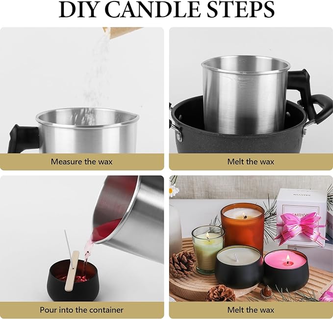 SACATR 2LB Soy Wax for Candle Making, 100% Pure Soy Wax