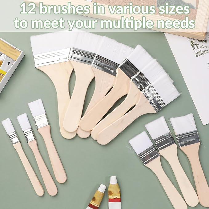 EORTA Flat Art Paint Brushes Set Assorted Size Nylon Painting Brushes