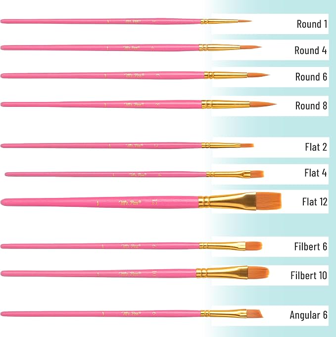Mr. Pen- Acrylic Paint Brushes Set, 20 Pack, Round & Pointed Tip
