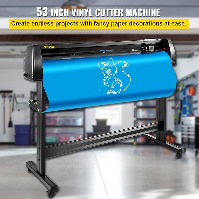 VEVOR Vinyl Cutter Plotter Machine, 53" Signmaster Software Sign Making Machine, 1350mm Paper Feed Vinyl Cutter Plotter with Stand (53" 1350mm)
