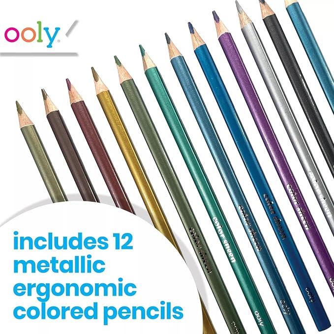 Ooly Color Sheen Metallic Colored Pencils, Set of 12