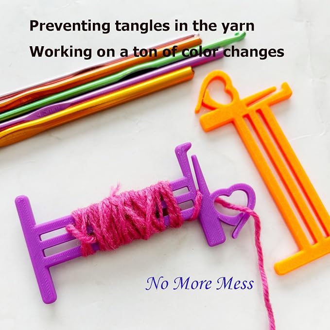Large Yarn Bobbins for Crochet, 6Pcs Yarn Bobbin with Stitch Marker Preventing Tangles, 4'' Yarn Thread Bobbins for Knitting, 3 Color
