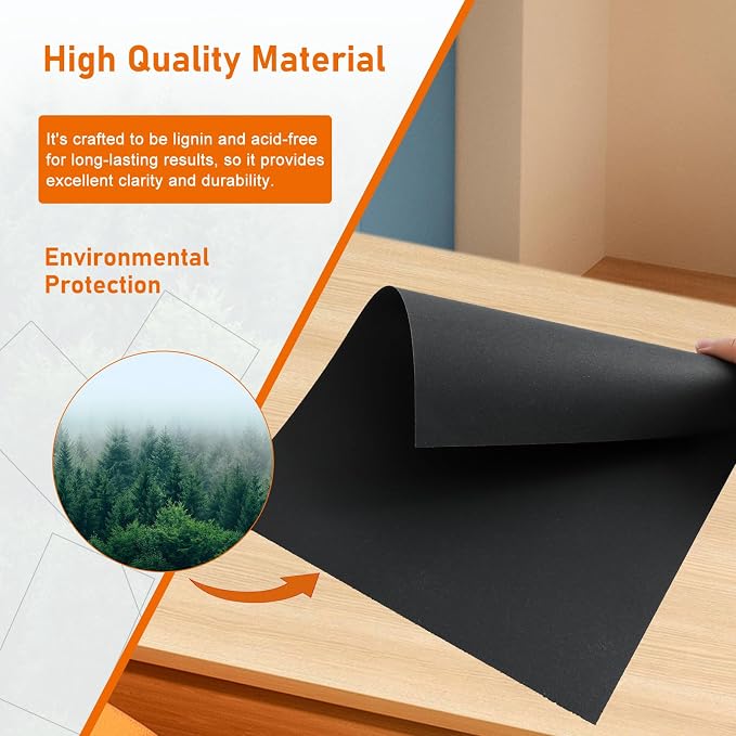Guakicae 100 Sheets Black Cardstock 8.5 x 11 Certificate Paper 110lb