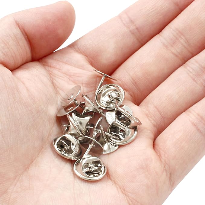 50 Pairs Silver Pin Backs Replacement