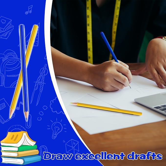 24 PCS Yellow Blue Colored Pencils， Pre-sharpened Professional Wooden Art Pencils Set for Artists Painting | Premium Drawing Sketching Supplies (Yellow Blue)