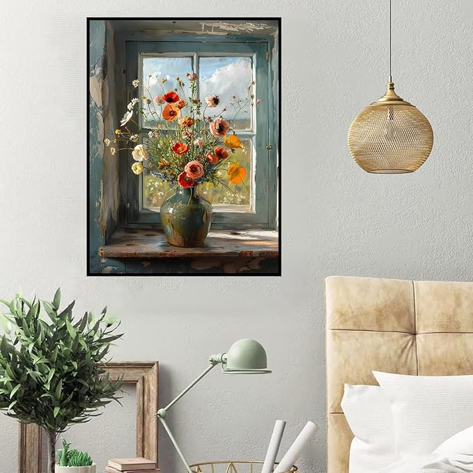 HHMATITS Flowers Diamond Art Kits for Adults 12x16inch