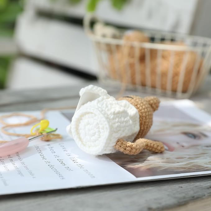 Positive Crochet Animals Cat – “You are Pawsome” Valentines Day Crochet Gift for Her Teens Women Adults Mom, Emotional Support Animal, Teacher Appreciation, Birthday Gift, Desk & Home Decor