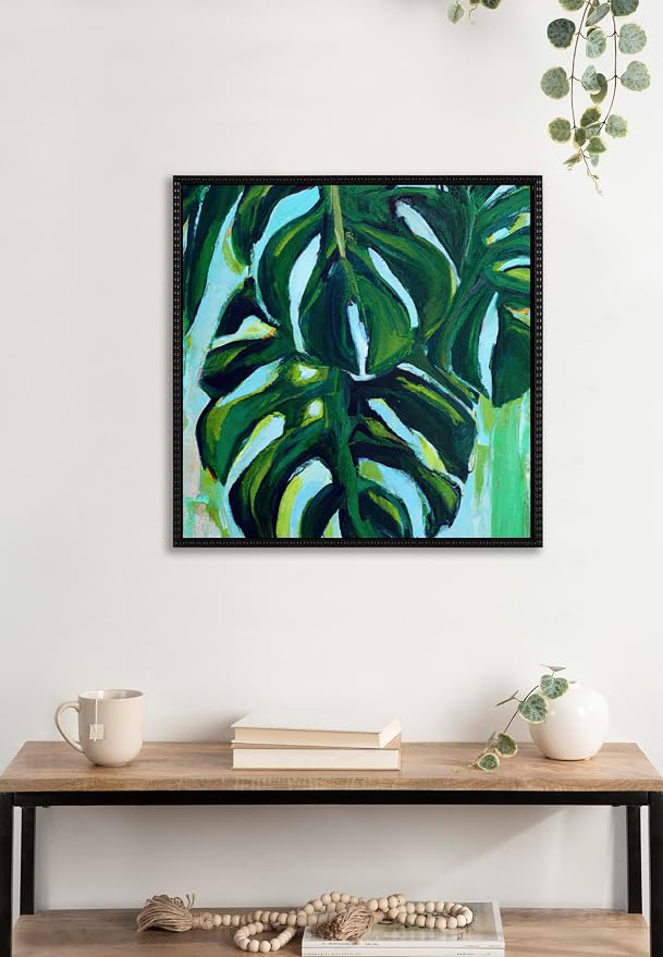 Kate and Laurel Sylvie Blank Framed Canvas Wall Art, 22x22 Black Beaded, Vintage Modern Empty Canvas for Paint-Your-Own Art, Ready to Paint Premium Canvas Already Framed