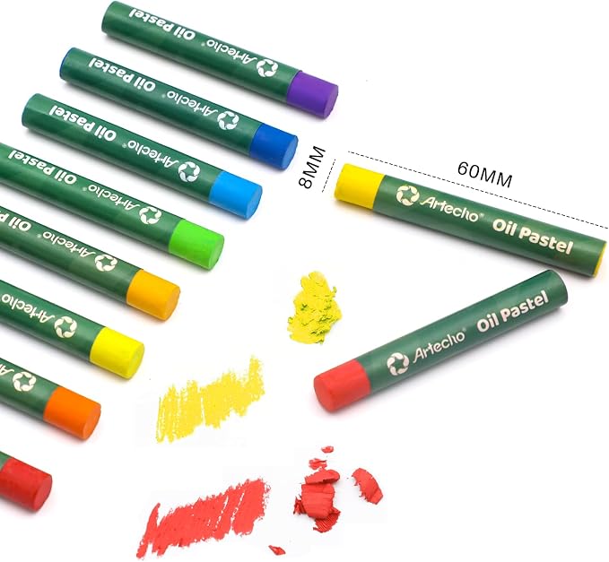 Artecho Oil Pastels Set of 75 PCS (8 x 60 mm) | Soft Oil Pastels, For Art Painting, Drawing, Blending, For Artists, Beginners, Students, Teachers