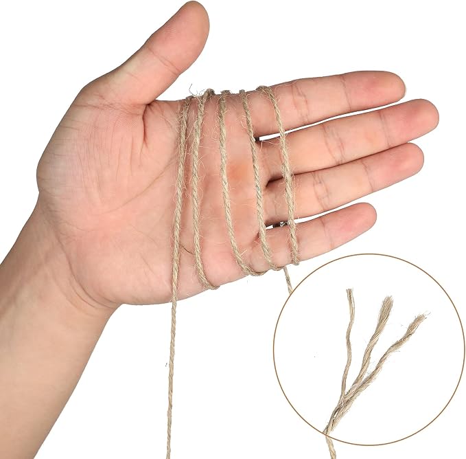3mm Jute Twine, 328 Feet Natural Jute Twine String for Crafts, Gift Wrapping, Packing