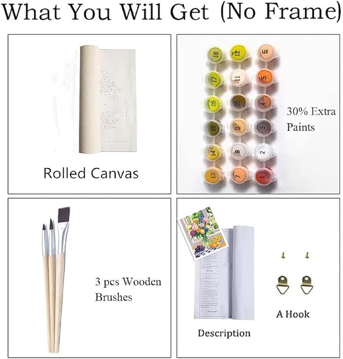 ZRIZQ Paint by Numbers Kit for Adults Beginner,Flowers,16x20