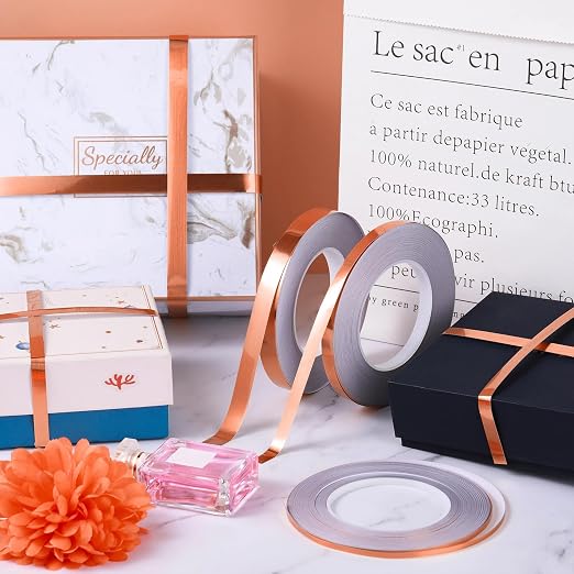 Zonon Rose Gold Washi Tape for Wall Decor Self Adhesive 5/10/15mm