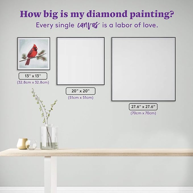 DIAMOND ART CLUB Winter Cardinal Diamond Art Kits for Adults